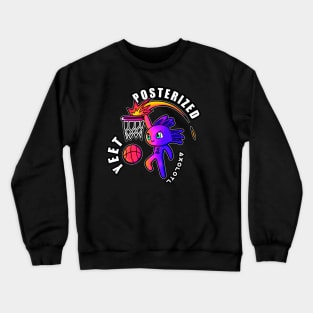 Posterized Slam Dunk Yeet Axolotl Basketball Kids Teens Sports Crewneck Sweatshirt